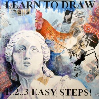 Malerei mit dem Titel "LEARN TO DRAW.1..2.…" von Randy A Bennett Art, Original-Kunstwerk