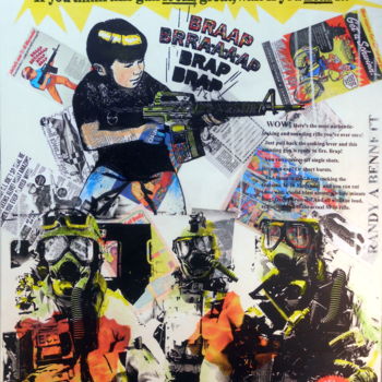 Collages titulada "MATTEL SOLDIER" por Randy A Bennett Art, Obra de arte original