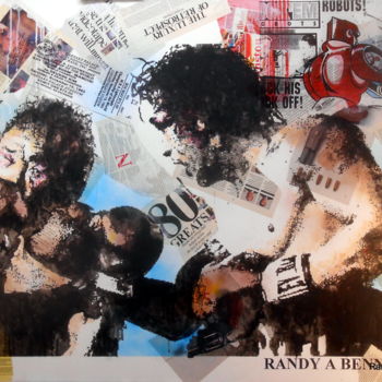 Collages titulada "ROCK'EM SOCK'EM" por Randy A Bennett Art, Obra de arte original