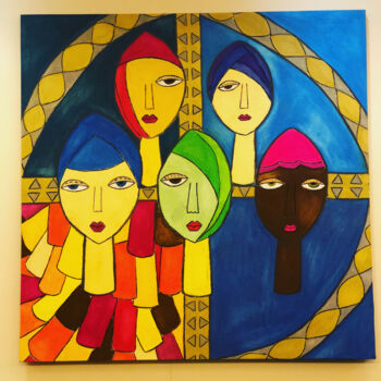 Painting titled "Breaking the Frame" by Rania Akel, Original Artwork, Pastel