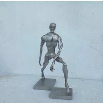Sculpture titled "Leap Of Faith" by Ranil Sugathapala, Original Artwork, Stainless Steel