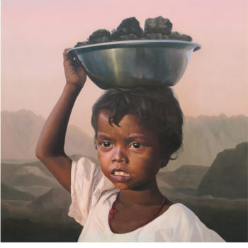 Painting titled "The Black Truth - 14" by Ranjeet Singh Singh, Original Artwork, Oil