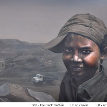 "The Black Truth - 3" başlıklı Tablo Ranjeet Singh Singh tarafından, Orijinal sanat, Petrol