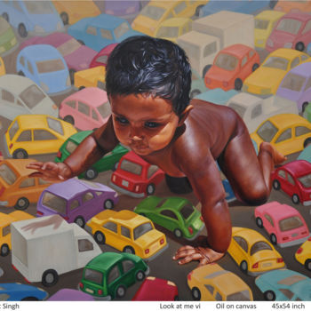 "LOOK AT ME" başlıklı Tablo Ranjeet Singh Singh tarafından, Orijinal sanat, Petrol