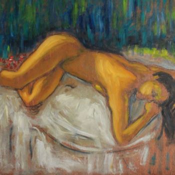 Painting titled "nude-agony.jpg" by Ranjit Rongpi, Original Artwork