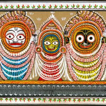 Painting titled "JAGANNATH, BALARAM…" by Ranjitava Biswas, Original Artwork, Watercolor