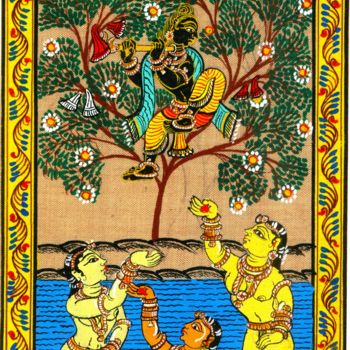 Pintura intitulada "BASTRA HARAN OF GOP…" por Ranjitava Biswas, Obras de arte originais, Aquarela