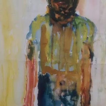 Painting titled "boy" by Ranjith Kk, Original Artwork, Watercolor