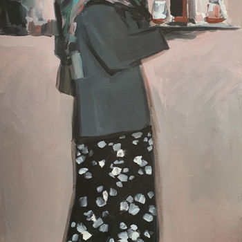 Peinture intitulée "La serveuse" par Raoul Bruckert, Œuvre d'art originale, Acrylique Monté sur Châssis en bois