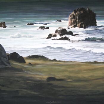 Peinture intitulée "Dialogue de la mer…" par Raoul Gaillard, Œuvre d'art originale, Gouache