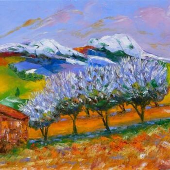 Painting titled "Les Roches blanches" by Raoul Ribot, Original Artwork