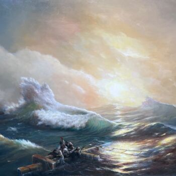 Painting titled "The Ninth Wave" by Raoul Watson, Original Artwork, Oil