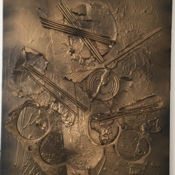 Collagen mit dem Titel "Effet métal" von Raphaël Robardet, Original-Kunstwerk, Collagen