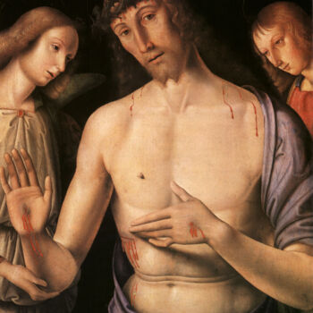 Ζωγραφική με τίτλο "Le Christ soutenu p…" από Raphaël, Αυθεντικά έργα τέχνης, Λάδι