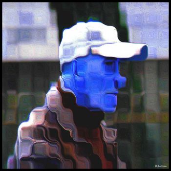 제목이 "Man in blue"인 사진 Le Capricieux Photographe로, 원작, 조작된 사진