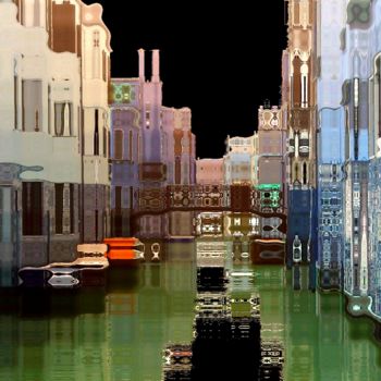 Fotografia intitolato "Venise canal tons b…" da Le Capricieux Photographe, Opera d'arte originale, Fotografia manipolata