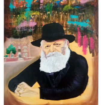 Schilderij getiteld "Le Rabbi by Raphael" door Raphaël Ben Haim, Origineel Kunstwerk, Acryl