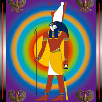 Digital Arts titled "Horus" by Raphaël Dajafée, Original Artwork, Digital Painting