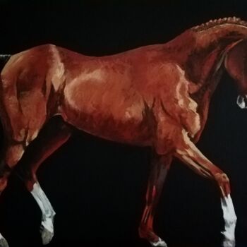 Painting titled "Cheval" by Raphael Fourneau, Original Artwork, Acrylic