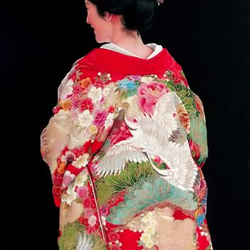 Painting titled "Kimono 1" by Raphael Fourneau, Original Artwork, Oil