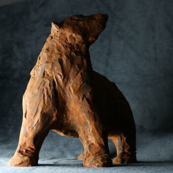 Skulptur mit dem Titel "Polar Bear" von Raphael Fourneau, Original-Kunstwerk, Gips