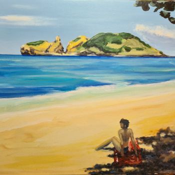 Painting titled "Les Saintes" by Raphael Durand, Original Artwork, Acrylic Mounted on Wood Stretcher frame