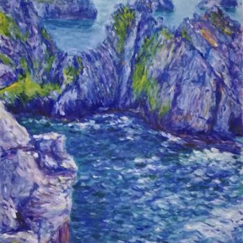 Peinture intitulée "Pointe de Penhir pa…" par Raphaël Karm, Œuvre d'art originale, Huile