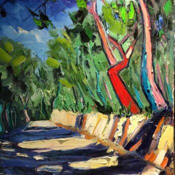 제목이 "chemin de Laroque d…"인 미술작품 Raphaël Martinez로, 원작, 기름 나무 들것 프레임에 장착됨
