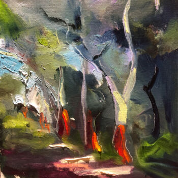 제목이 "sentier de la massa…"인 미술작품 Raphaël Martinez로, 원작, 기름 나무 들것 프레임에 장착됨