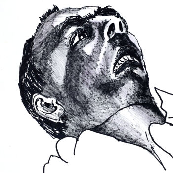Dibujo titulada "Portrait of a menta…" por Raphael Perez, Obra de arte original, Tinta