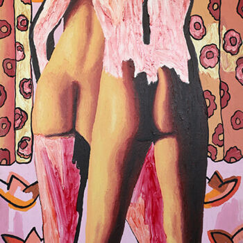 Painting titled "gay couple painting…" by Raphael Perez, Original Artwork, Acrylic