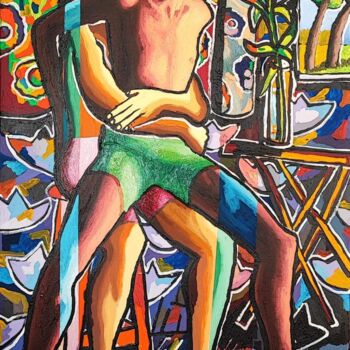 Painting titled "gay couple artworks…" by Raphael Perez, Original Artwork, Acrylic