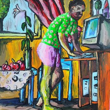 Pintura titulada "expressive gay pain…" por Raphael Perez, Obra de arte original, Acrílico