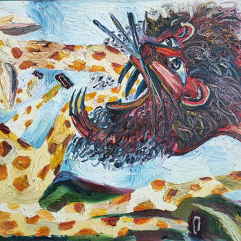Pintura intitulada "lion painting acryl…" por Raphael Perez, Obras de arte originais, Acrílico
