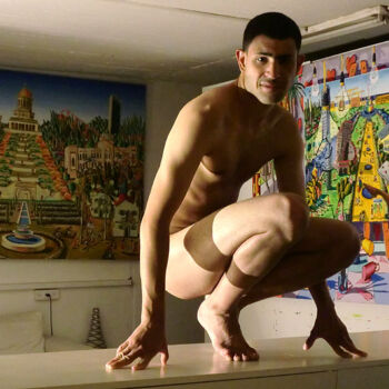 Fotografia intitulada "male nude model on…" por Raphael Perez, Obras de arte originais