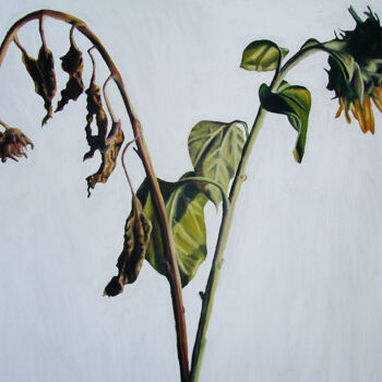 Painting titled "couple sunflowers p…" by Raphael Perez, Original Artwork, Acrylic