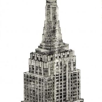 Painting titled "Empire State Buildi…" by Raphael Gottlieb, Original Artwork, Oil