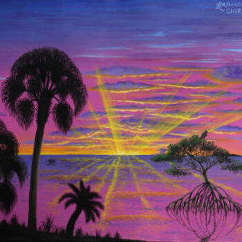 Painting titled "Florida Sunrise" by Raphael Gottlieb, Original Artwork, Oil