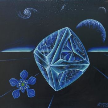Painting titled "Blue Diamond" by Raphael Gottlieb, Original Artwork, Oil