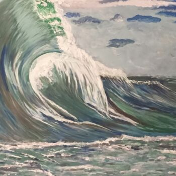 Pintura intitulada "La vague geante" por Christel, Obras de arte originais, Acrílico