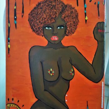 Painting titled "Femme Rouge" by Fanoushka, Original Artwork