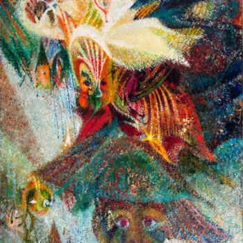 Pintura titulada "Une fleur au chapea…" por Raphy, Obra de arte original, Oleo