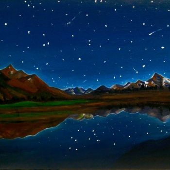 Malerei mit dem Titel "Noche de estrellas" von Nicolle Fernández, Original-Kunstwerk, Öl