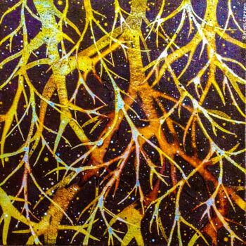 Painting titled "Nocturnal 1" by Raquel Carraro, Original Artwork, Acrylic