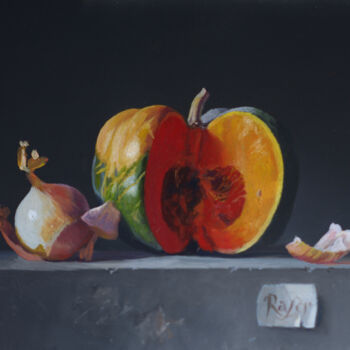 Peinture intitulée "Potiron, oignon & s…" par Rasèr, Œuvre d'art originale, Huile