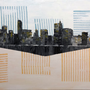 Malerei mit dem Titel "Urban flow" von Nicholas Krupenin, Original-Kunstwerk, Acryl Auf Keilrahmen aus Holz montiert