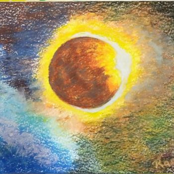 Drawing titled "The eclipse" by Rashmi Kanchan, Original Artwork, Pastel