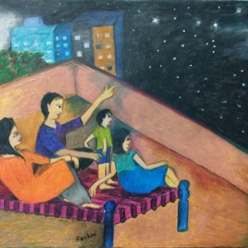 Drawing titled "Skygazing" by Rashmi Kanchan, Original Artwork, Pastel