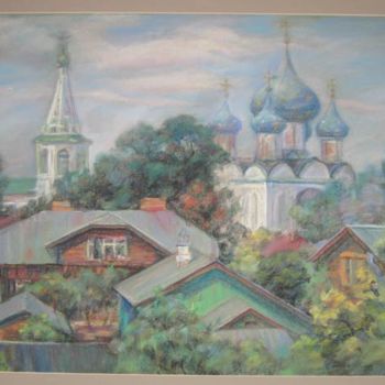 Painting titled "Суздальский кремль" by Svetlana Vasileva, Original Artwork, Oil
