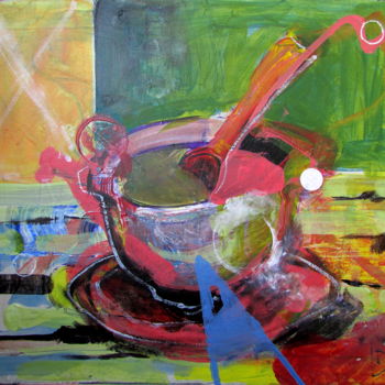 Painting titled "Meditation bowl" by Rastko Vidović, Original Artwork, Acrylic